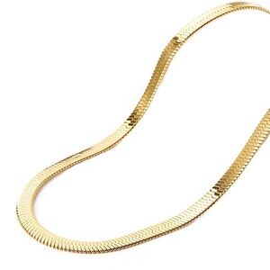 BRAND NEW Herringbone Chain Stainless Steel 14K gold plated 14 inch chain